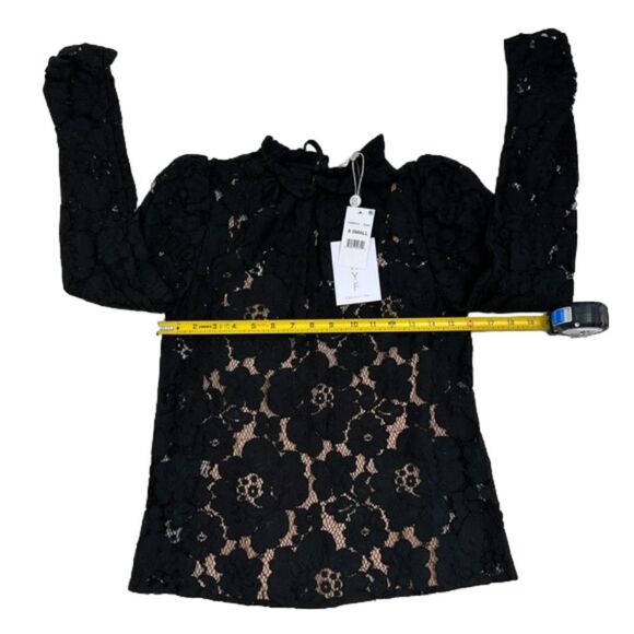 WAYF Erika Puff-Sleeve Lace Top, Size XSMALL - Picture 7 of 15